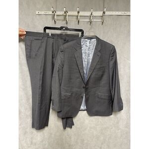 Bespoke Suit Men 43S Gray Micro Herringbone Surgeon Cuff Wool 39X27 Pants Luxury